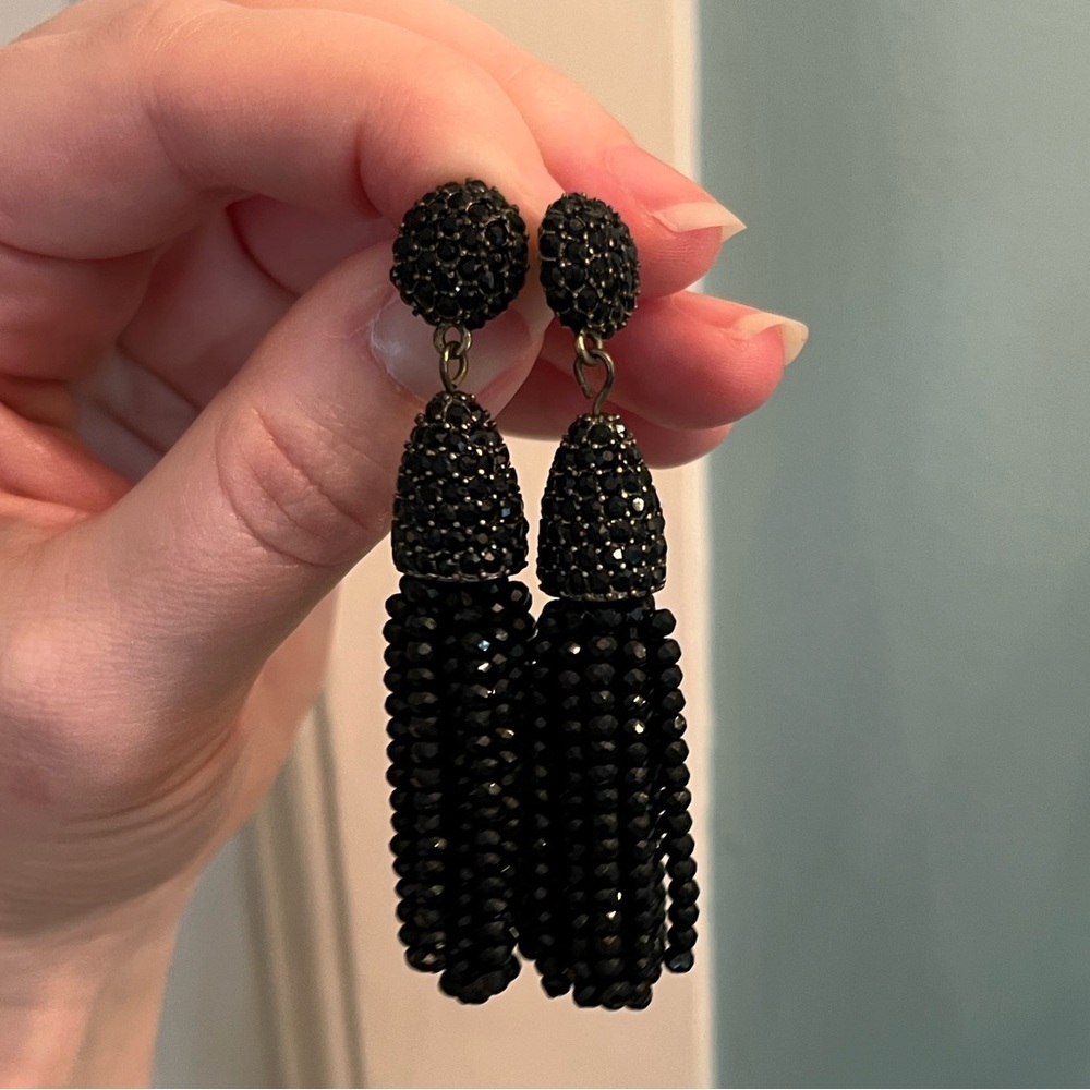BaubleBar Black Beaded Drop Earrings